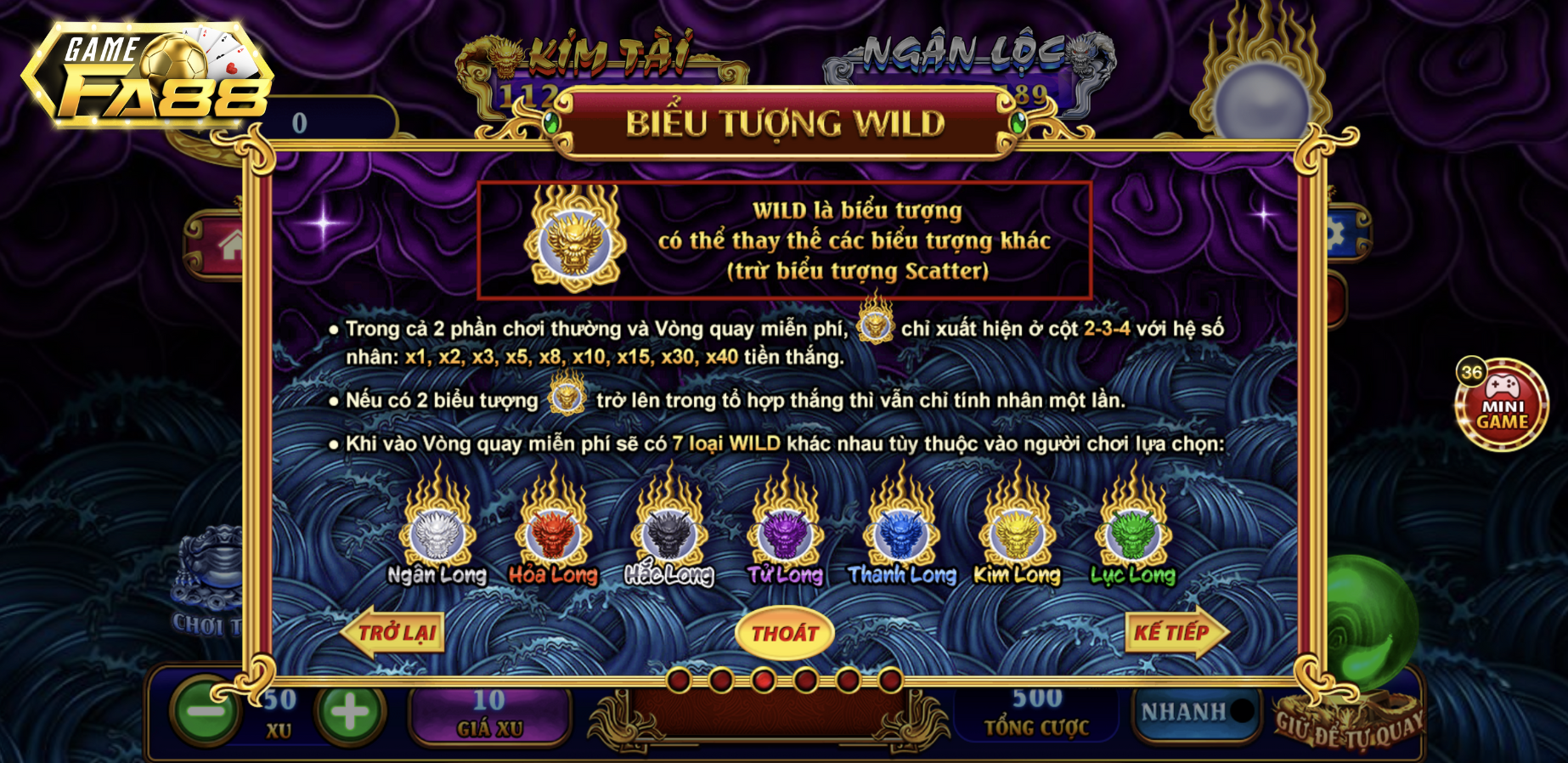 Biểu tượng WILD trong game Kho tàng ngũ long FA88