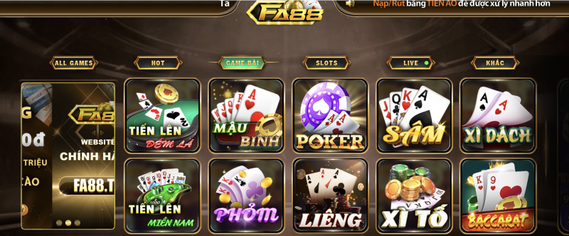 Top 5 Game Bài FA88 Đỉnh Cao Không Thể Bỏ Qua– Chơi Là Ghiền